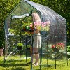 Sunnydaze Outdoor Portable Growing Rack Grandeur Mini Walk-In Greenhouse with Roll-Up Door - 4 Shelves - Clear - 4 of 4