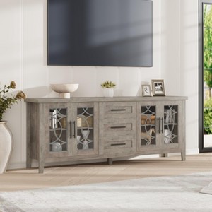 Retro TV Console Stand with Storage Drawers and Cabinet Doors – Entertainment Center for Living Room and Bedroom - 1 of 1