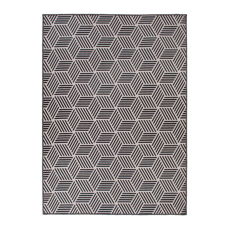 World Rug Gallery Contemporary Geometric Cubes Indoor/Outdoor Area Rug, 1 of 18