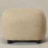 KINWELL Linen Blend Upholstered Ottoman Footrest, Textured Weave Entryway Footstool - 4 of 4