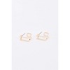 Slickblue Women's Earrings, Gold Brass Cutout Square Dangle Style, Unfinished Look, Stud Closure, 0.7" Length - 2 of 2