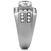 Slickblue Polished Men's Ring Stainless Steel with Clear CZ, Round Band Ring, No Plating, Clear, Sizes 8-13 - 4 of 4