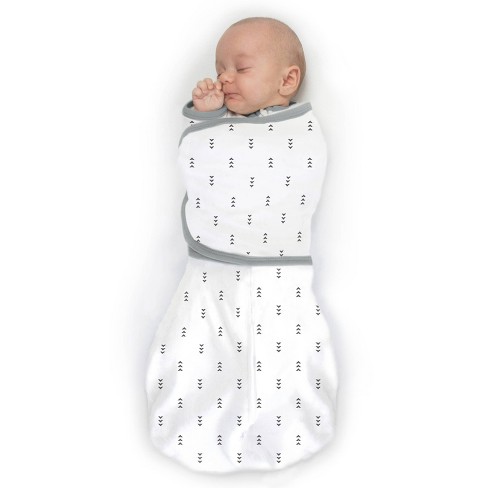 SwaddleDesigns Transitional Swaddle Sack Wearable Blanket - White - S - 0-3  Months