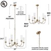 LNC Ellan 6-Light 25" Modern Candlestick Medium Chandelier, Polished Gold with Seeded Glass - 3 of 4