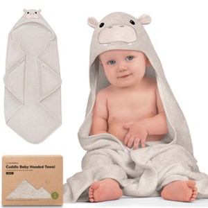 KeaBabies Cuddle Baby Hooded Towel, Organic Baby Bath Towel, Hooded Baby Towels, Baby Beach Towel for Newborn, Kids - 1 of 4