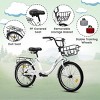 SEVOBAL Bicycles 20 Inch Kids Bike with Coaster Brake V-Brake Lightweight Steel Frame for Boys and Girls, White, 55.9"*21.2"*31.5" - 3 of 4