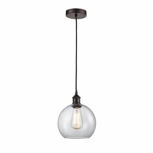 Athens - 1 Light Cord Hung Mini Pendant In Industrial Style-10.75 Inches Tall and 8 Inches Wide - 1 of 1