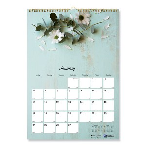 Romantic Wall Calendar, Floral Photography, 12 x 17, White/Multicolor Sheets, 12-Month (Jan to Dec): 2025 - 1 of 2