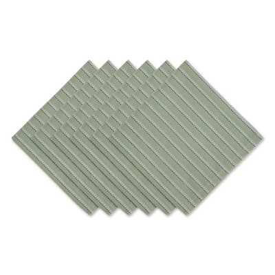 Design Imports  Sprig Dobby Stripe Napkin Set 6 Piece, Green, 20X20"