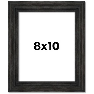 PosterPalooza | 8x10 Wide Barnwood Picture Frame, UV Acrylic, 6 Finishes - Grey, Brown, White, and Black - 1 of 4