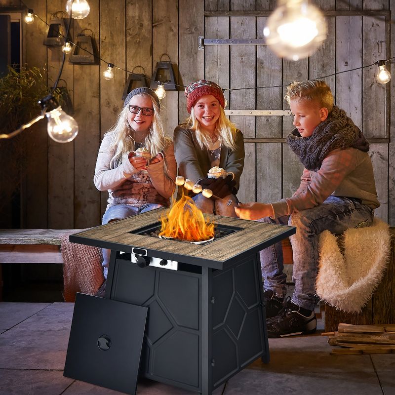 Costway 28 Inches Propane Gas Fire Pit Table  40,000 BTU Outdoor Heater W/Cover, 5 of 11