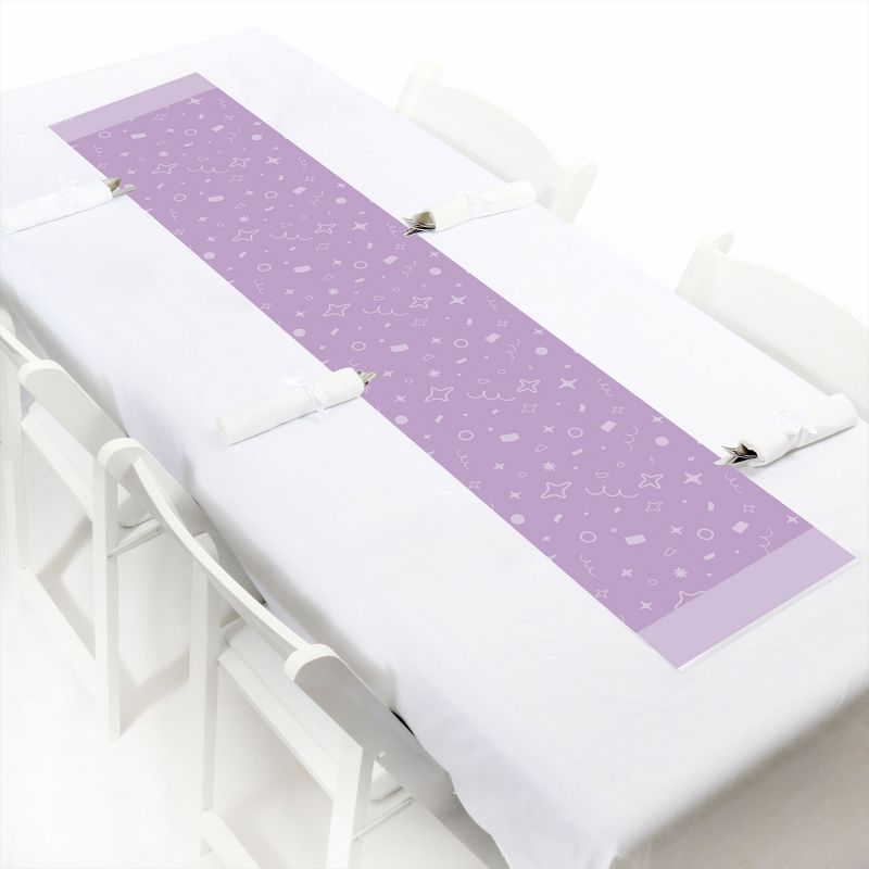 Big Dot of Happiness Purple Confetti Stars - Petite Simple Party Paper Table Runner - 12 x 60 inches, 1 of 5