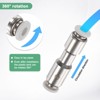 Unique Bargains Nickel Plated Brass Push To Connect One Way Quick Release Check Valve 2 Pcs - 4 of 4