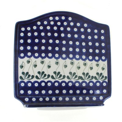 Blue Rose Polish Pottery Alyce Cookbook Holder