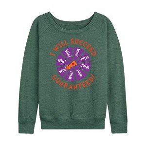 Women's - Dr. Seuss - I Will Succeed Lightweight French Terry Wide Neck Long Sleeve Shirt - 1 of 4
