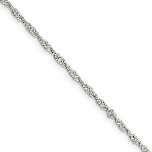 Black Bow Jewelry 2mm Sterling Silver, Solid Singapore Chain Necklace - 1 of 4