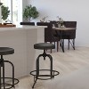 Merrick Lane Barstool Contemporary Black Faux Leather Backless Stool with Swivel Seat Height Adjustment and Footrest - 2 of 4