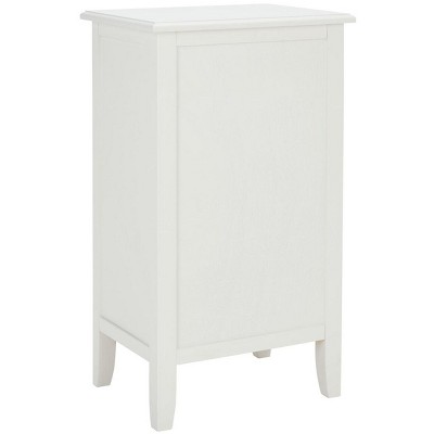 Everly Rectangular White Wood and Metal Side Table with 3 Drawers