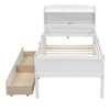YOOCOZZ Wood Twin Size Platform Bed with Built-in LED Light, Guardrail and 2 Drawers - 4 of 4