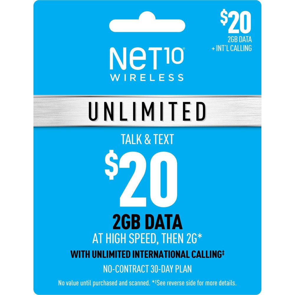 Photos - Other for Mobile Net10 $20 Unlimited 30-Day Talk/Text/Data Prepaid Card (Email Delivery)