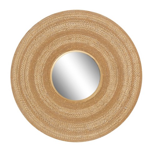 Metal Starburst Wall Mirror Brown - Olivia & May: Gold Frame, Contemporary Design, 40" Diameter - image 1 of 4