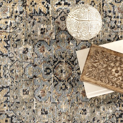 Elegant Beige Synthetic 3'x5' Traditional Medallion Area Rug