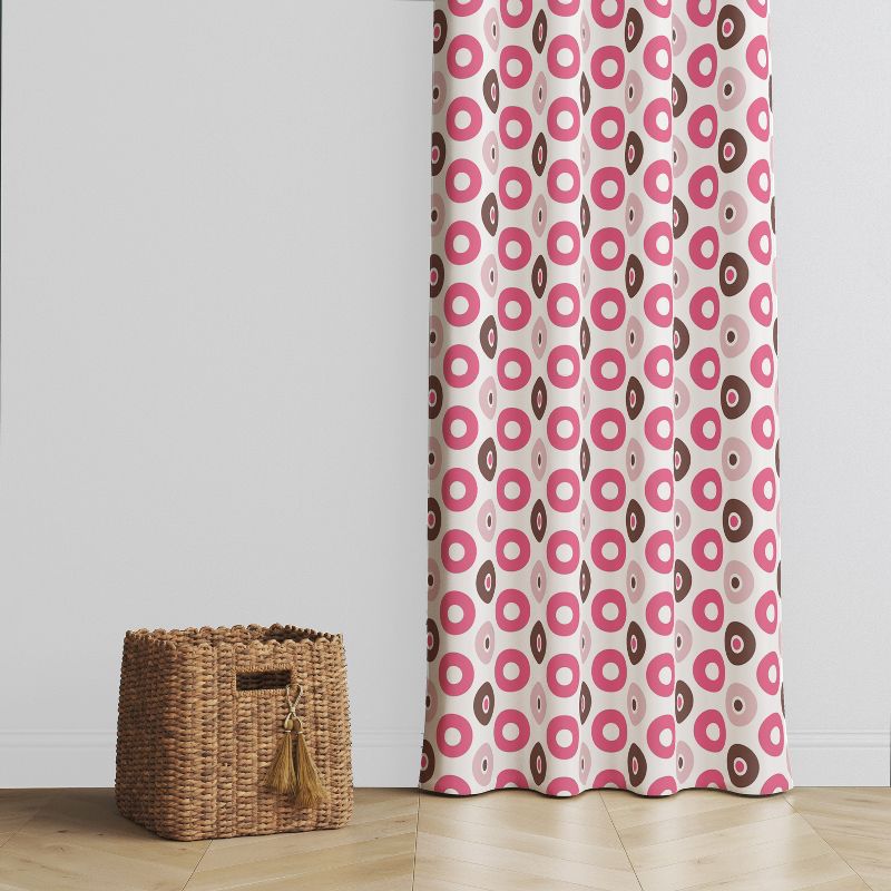 Bacati - Mod Dots Stripes, Pink/Fuchsia/Beige/Brown Dots Curtain Panel, 2 of 5