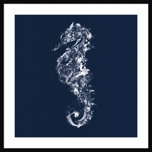 33" x 33" Floral Seahorse by Teis Albers - Amanti Art: Giclee Print, Botanical & Animal Theme - 1 of 4