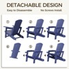 SEVOBAL Outdoor Portable Chairs Folding Adirondack Wooden Textured with Cup Holder Weather Resistant with Cup Holder, Blue, 29.6"*31.4"*36.4" - 4 of 4