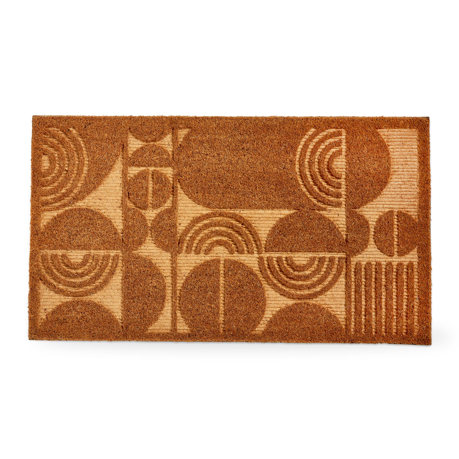tag Knoll Embossed Non-Slip Coir Doormat Multi 30 x 17 x 1 in