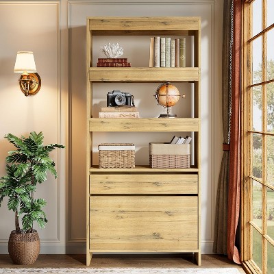 Hommoo Modern Bookshelf with 2 Drawers