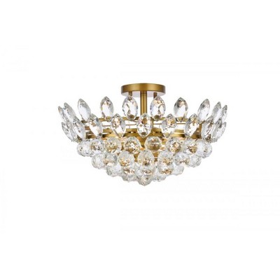Elegant Lighting Emilia 18 inch flush mount in brass