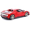 Ferrari 296 GTB Assetto Fiorano Red with White Stripes "Race + Play" Series 1/18 Diecast Model Car by Bburago - 4 of 4