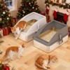 Stainless Steel Litter Box with Lid, XL Enclosed Cat Litter Box for Large Cats & Multi-Cat Households, High-Sided Anti-Leakage Design(2-Pack) - 3 of 4