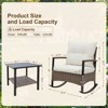 EAGLE PEAK 3PCS Patio Rattan Conversation Set Rocking Chair Cushioned Sofa Garden Furniture - 3 of 4