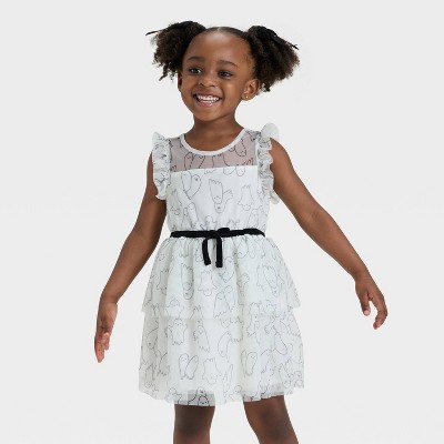 Toddler Girls' Sleeveless Halloween Ghost Tulle Dress - Cat & Jack™ Cream