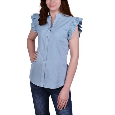 NY Collection Womens Elastic Sides Tunic Blouse