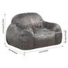 NicBex Faux Fur Bean Bag Chair with High-Density Memory Foam,Fluffy Lazy Sofa Chair for Adults,Modern Lounge Chair for Living Room,Grey - 3 of 4