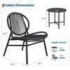 3 Piece Outdoor Acapulco Chair Patio Bistro Set, Acapulco Chairs Set of 2 with Metal Coffee Table - 2 of 4