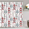 Winter Shower Curtain Set Xmas Tree Theme Bathroom Decor 4Pcs Waterproof Shower Curtain with Rugs Toilet Lid Cover - 3 of 4