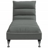 vidaXL Chaise Lounge with Cushions Dark Gray Fabric - 4 of 4