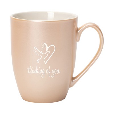 Elanze Designs Thinking Of You Precious Pearl 10 ounce New Bone China Coffee Cup Mug