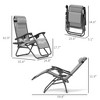 Zero Gravity Lounge Chair Set, 2 Pieces Reclining Folding Outdoor Lounge Chairs with Headrest Side Tray - 3 of 4