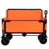 DOMETOUR Convertible Folding Wagon with Bench & Storage, 500lbs Capacity, All-Terrain Wheels for Camping, Beach, Sports, Garden, Orange - 4 of 4