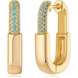 Women Earrings Gold Huggie Hoop Ear Stud Cuff 14K Small Simple Hypoallergenic Everyday Jewelry - 1 of 4