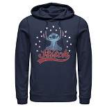 Men's Lilo & Stitch Red, White, and Blue Stars Pull Over Hoodie