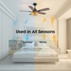 Siljoy 46'' Inch Boho Black Hemp Ceiling Fans with Lights and Remote Control, Farmhouse Caged Rattan Ceiling Fan for Dining Room - 4 of 4