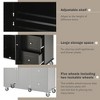 Grungis 52.7" Rolling Mobile Kitchen Island Cart with Solid Wood Top,Kitchen Island on Wheels with Towel Rack & Drawer,Island Table for Kitchen - 4 of 4