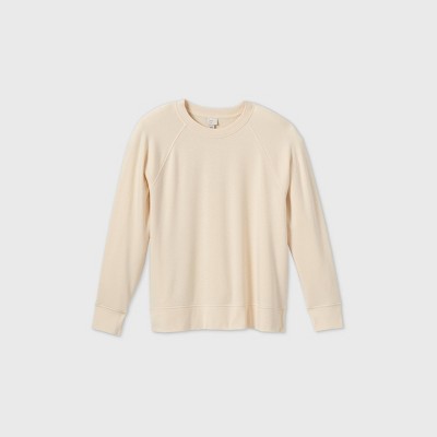cream crew neck sweater women's