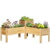 Outsunny Raised Garden Bed Set of 3, Elevated Wood Planter Box with Legs and Bed Liner for Grow Vegetables, Herbs, and Flowers - 4 of 4